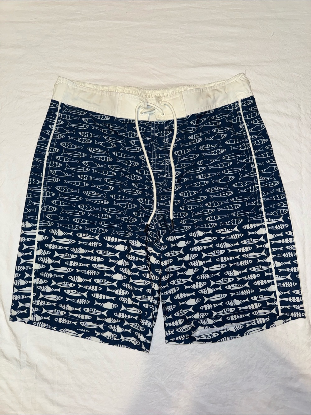 Goodfellow & Co Navy and White Fish-Print Swim Shorts